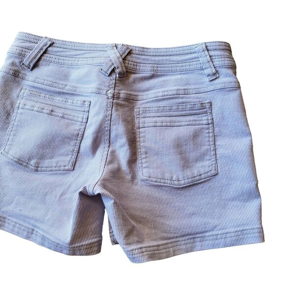 Prana Shorts 6 Womens Grey White Striped Mid Rise Pockets Cotton Blend - Picture 5 of 7